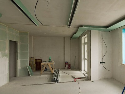 Перегородка в комнате из гипсокартона в Пинске